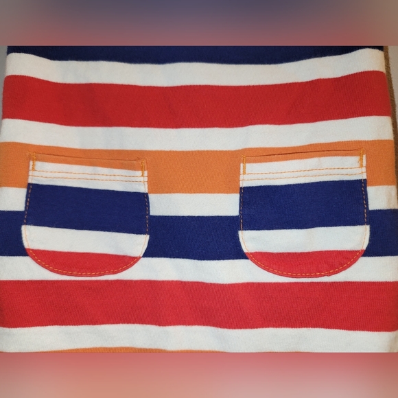 🧡 Gymboree Unisex Baby Short Sleeved Romper Outfit Blue Orange White 0-3 Months - Picture 2 of 7